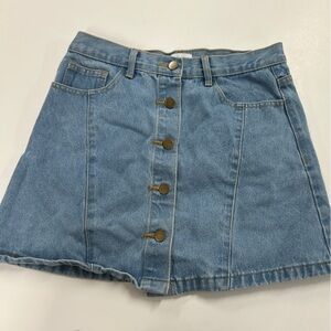 Light Wash Denim Skirt Y2K Vintage Aesthetic High Rise Jean Model Off Duty Retro